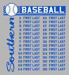 Baseball Roster Designs - Southern List - desn-632s3